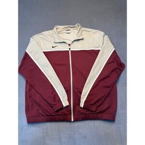 Nike Dri-Fit Track Jacket Burgundy Gray Full Zip Mens 3XL Athletic Colorblock